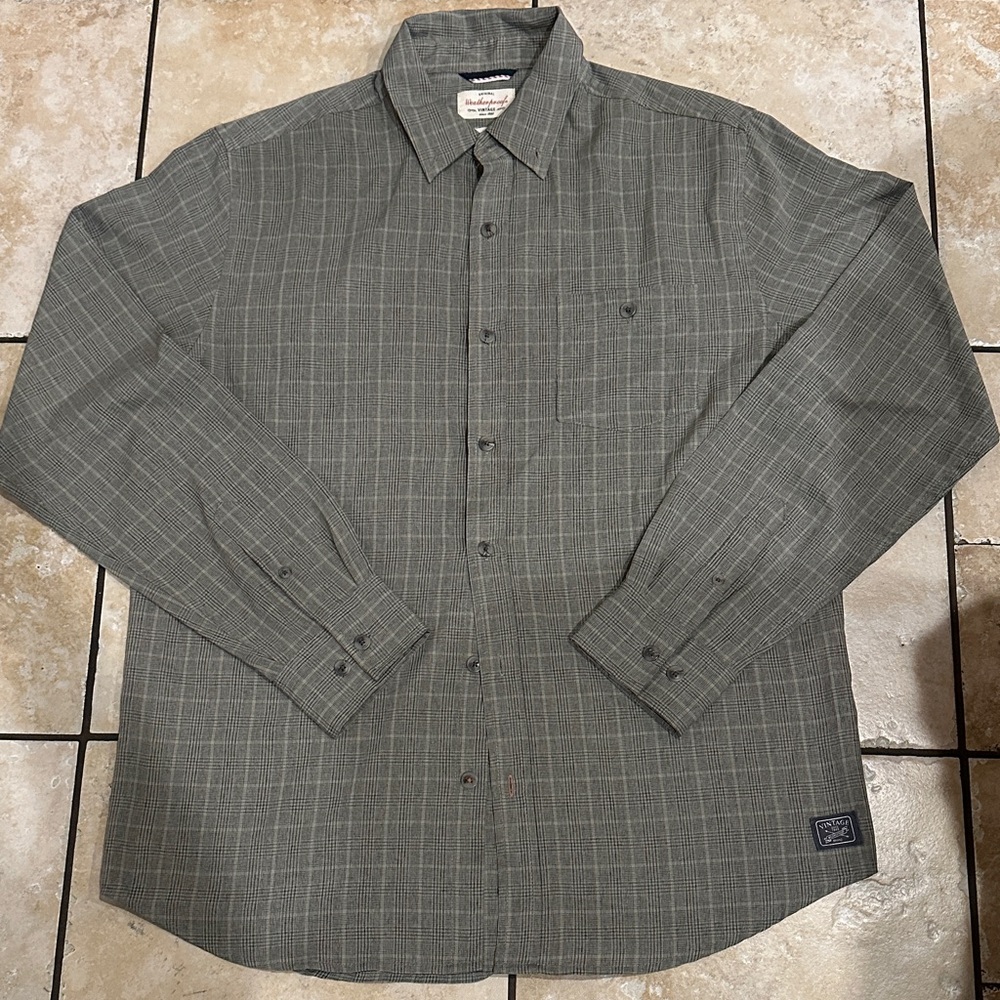 Men's Gray Checkered Button Down Shirt